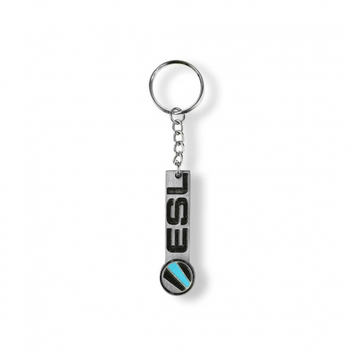 ESL – Schlüsselanhänger mit Logo des Herstellers der Anhänger – Firma