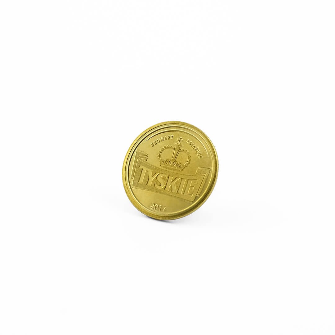 Prägen von Münzen auf Bestellung von MCC Medale, Münze Tyskie-Bier, Münze auf Bestellung von MCC Metal Casts